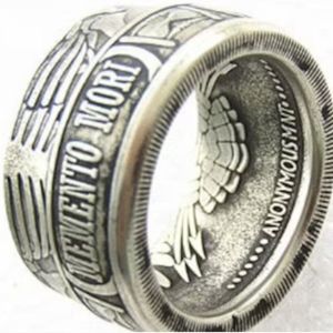 Memento Mori Mens 999 Fine Silver Ring